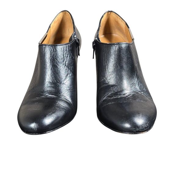 Coach Seneca Shoes Womens Size 6.5 Black Leather Booties Heels Zip Dressy - Picture 6 of 14